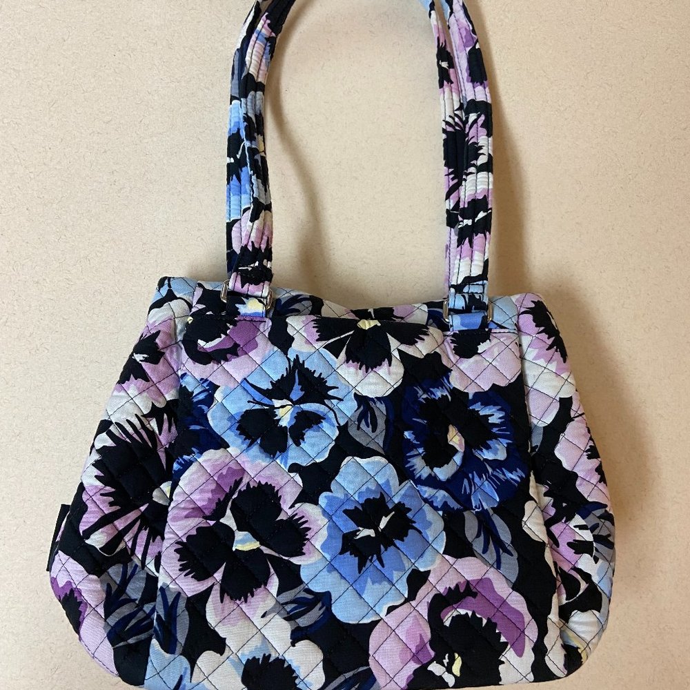 Vera Bradley Multi-Compartment Shoulder Bag Plum Pansies